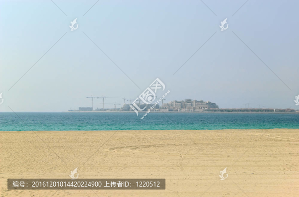 在人工島酒店棕櫚島建設(shè)；迪拜；