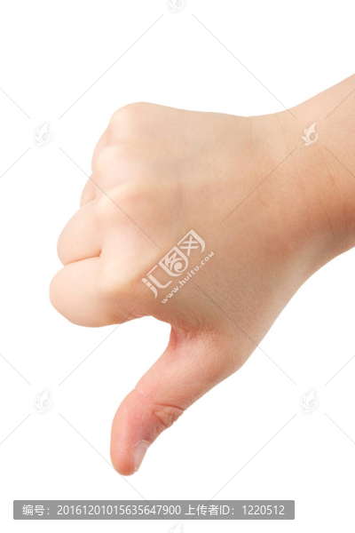 孩子拇指向下