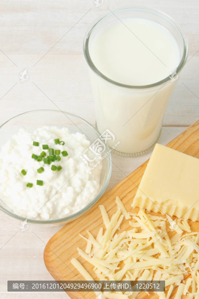 生鮮乳及乳制品的俯視圖