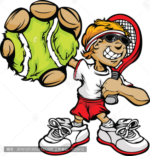 孩子拿著球拍和網(wǎng)球選手Ball