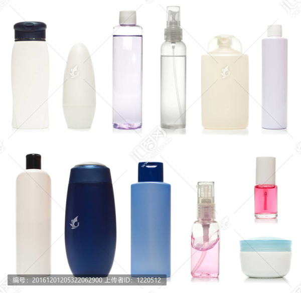 一套塑料奶瓶的美體護理及美容產(chǎn)品