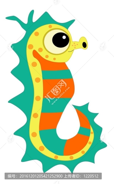 藍綠色和橙色的海馬