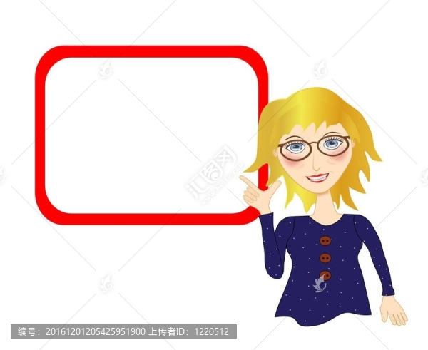 指著空白板的女人