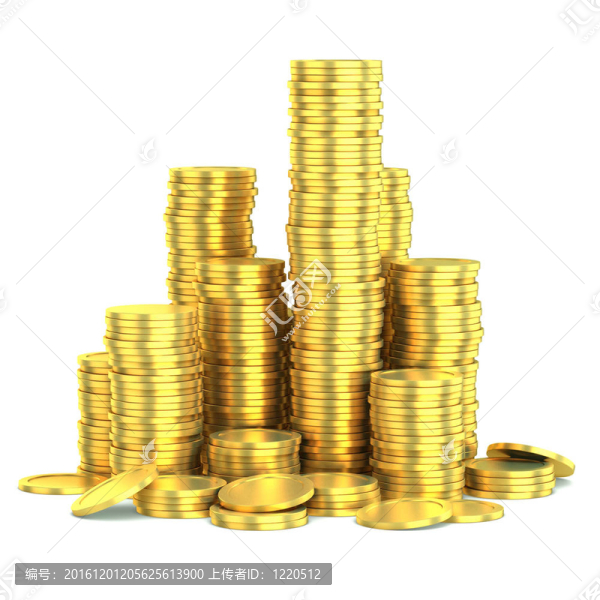 金色的硬幣分離