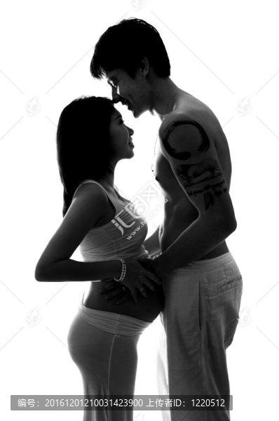 孕婦和丈夫的剪影