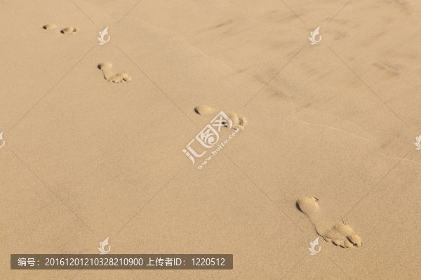 沙灘上的人類腳步