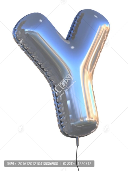 字母Y氣球3D插圖