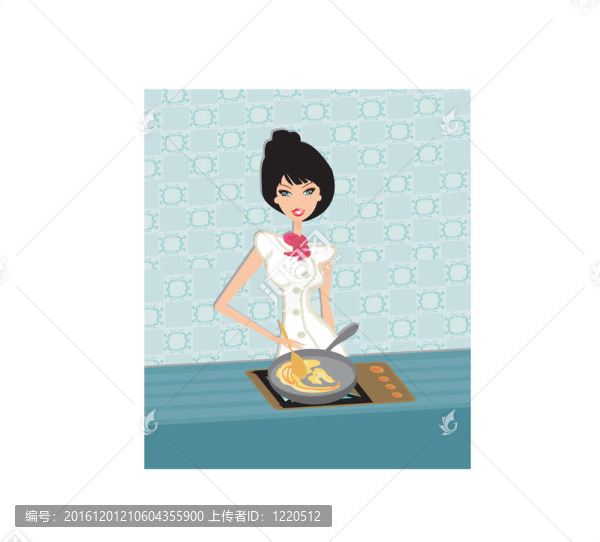 美麗的女人做飯