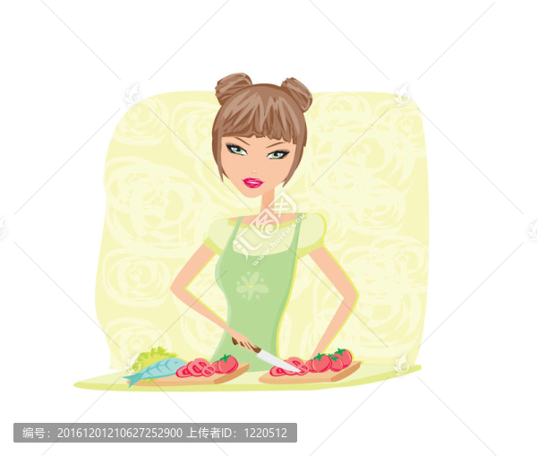 美麗的女人做飯