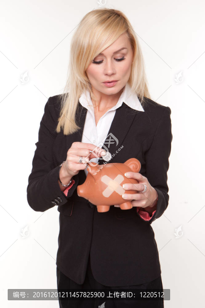 抱著石膏的女儲蓄罐