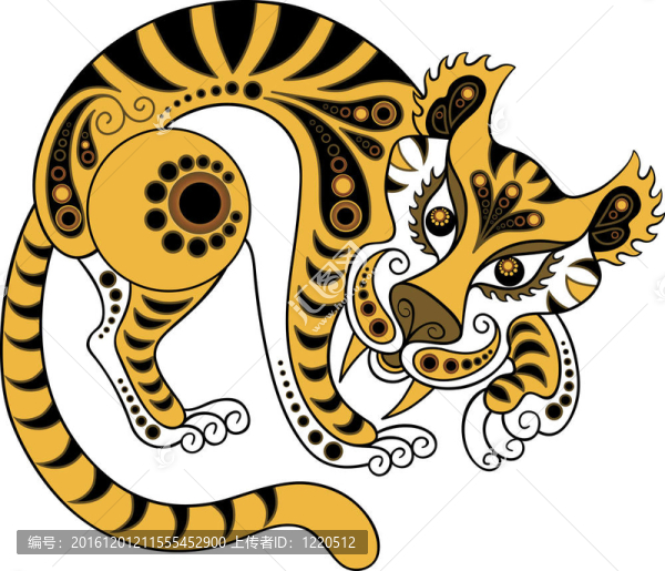 裝飾風(fēng)格的老虎-匯圖網(wǎng) www.fosd68.com 裝飾風(fēng)格的老虎