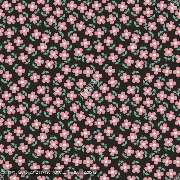 粉紅花無(wú)縫圖案