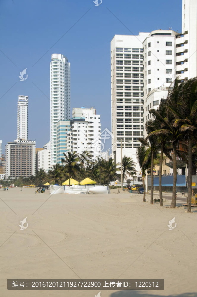 高層建筑Bocagrande海灘卡塔赫納哥倫比亞南