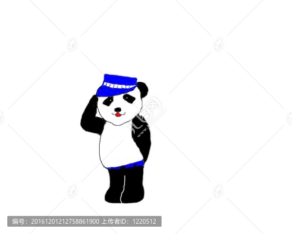 戴著警察帽的熊貓