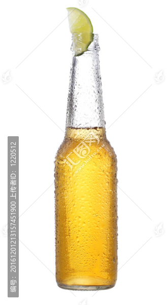 一瓶有石灰的啤酒