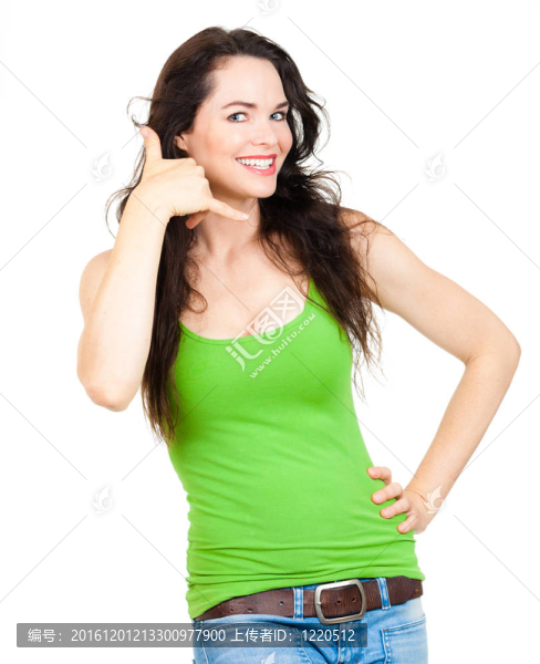 美麗的女人代表打電話給我