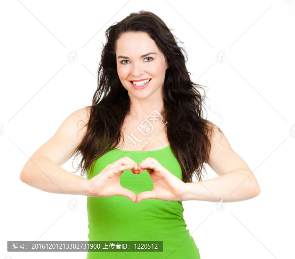 有吸引力的女人代表愛的心