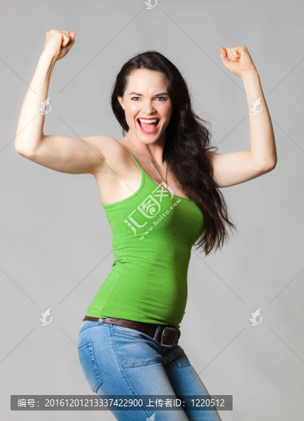 幸福的女人的肌肉
