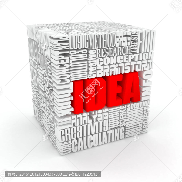 思想。詞的概念。3d
