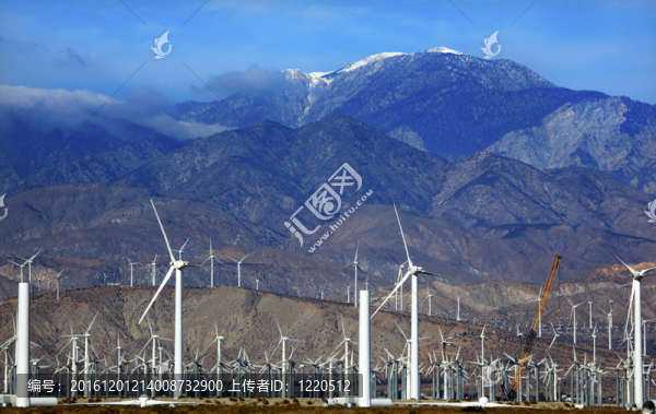 風(fēng)力渦輪機(jī)的Coachella山谷加利福尼亞棕櫚泉