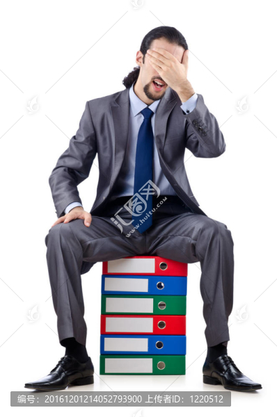 年輕的商人與白色的文件夾