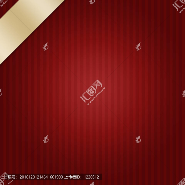深紅色條紋背景，優(yōu)雅的金色絲帶設計，圣誕或情人節(jié)