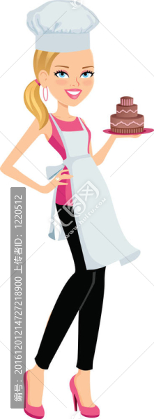 拿著蛋糕的女孩