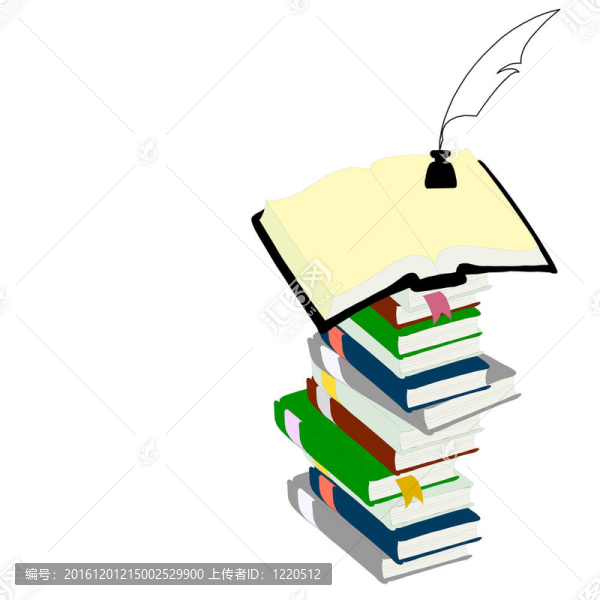 教育理念的墨水瓶羽毛和精裝書。