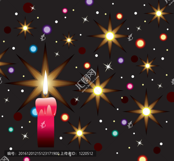 燈和星星燃燒蠟燭