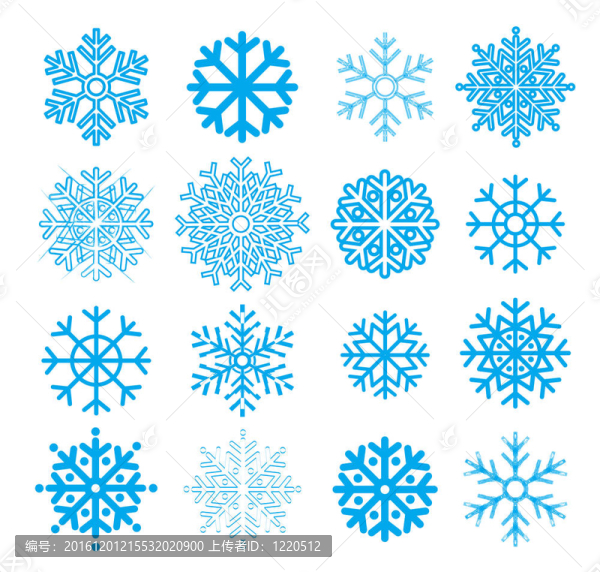 雪花收藏。設計元素。插畫