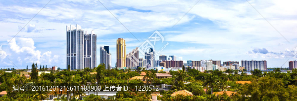 邁阿密市的天際線；佛羅里達州。