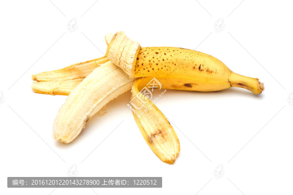 白底半剝香蕉