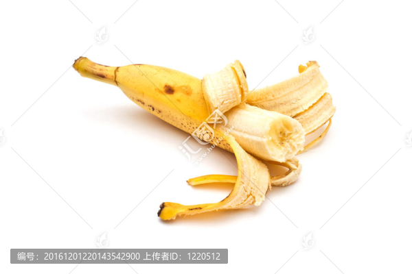 白底半剝香蕉