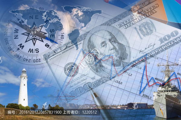 金融圖表與背景燈塔