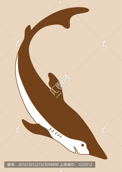 黃色背景的鯊魚剪影；插圖