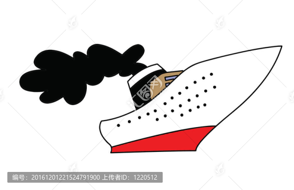 輪船在白色背景