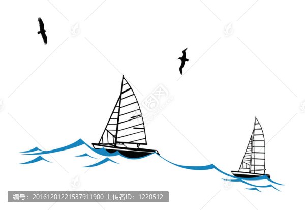 在白色背景波剪影旗魚；圖