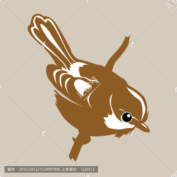 褐色背景鳥類剪影；插圖
