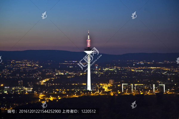 法蘭克福在夜間