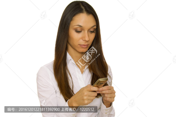 手機(jī)上的女人閱讀信息
