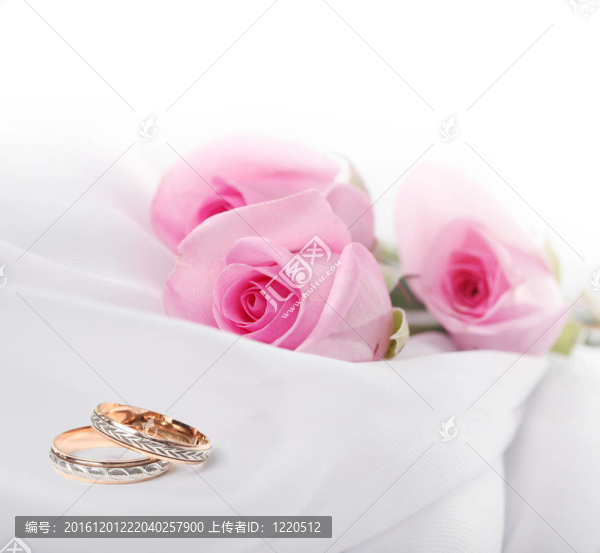 結婚戒指和玫瑰