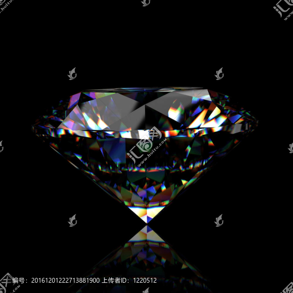 3D圓形明亮切割鉆石透視