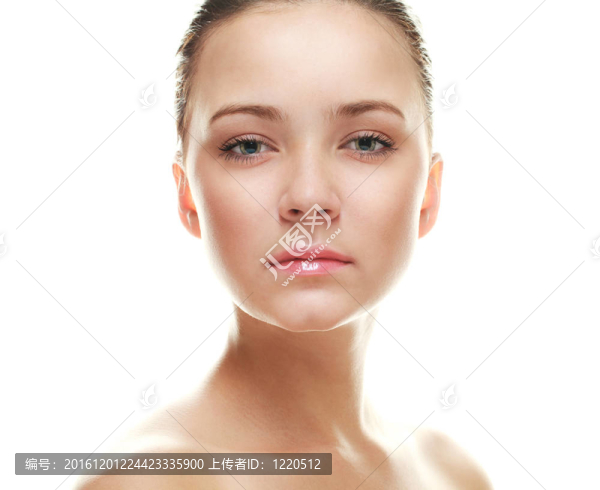 完美肌膚的女人。