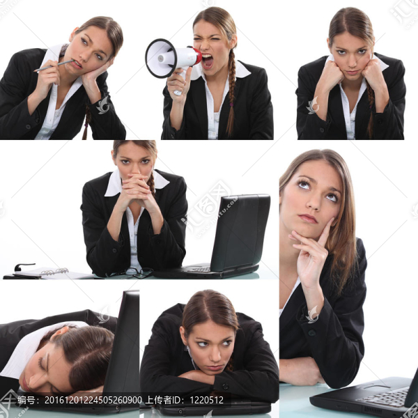 女性辦公室職員拼貼