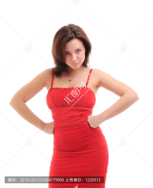穿著紅色衣服的性感女人