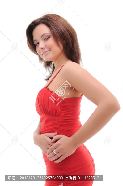 穿著紅色衣服的性感女人