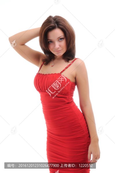 穿著紅色衣服的性感女人