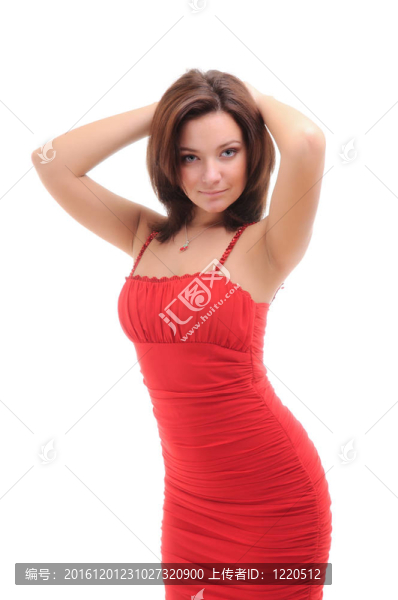 穿著紅色衣服的性感女人