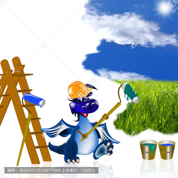 深藍色龍屋畫家