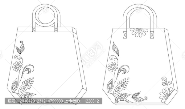 帶花圖案的標(biāo)簽；輪廓